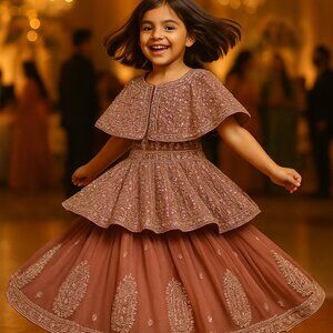 Mirror work dress for girls